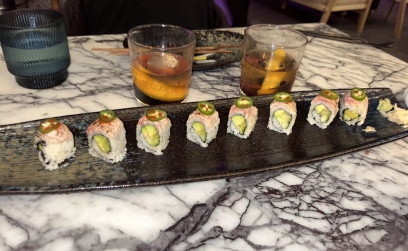 G8 Sushi rolls at G7 Rooftop