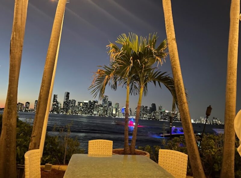 A view of Miami from a restaurant